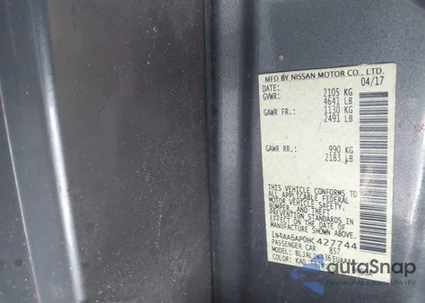 2017 Nissan Maxima 3.5 Sv from USA, damaged, VIN 1N4AA6AP0HC427744